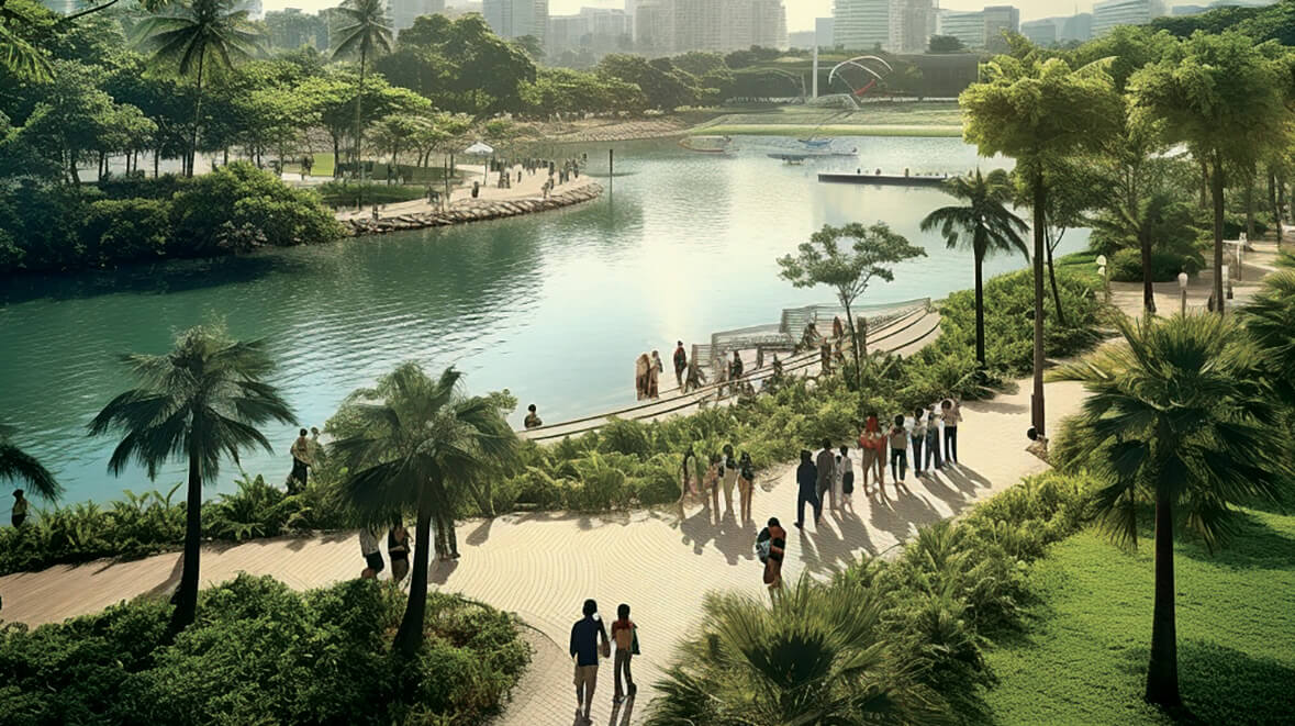Waterfront Promenade along Jurong Lake